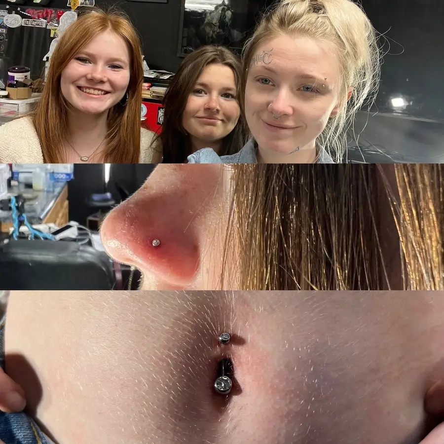 Ear lobe piercing by Katelyn at Work of Art Tattoo & Piercing in Las Vegas