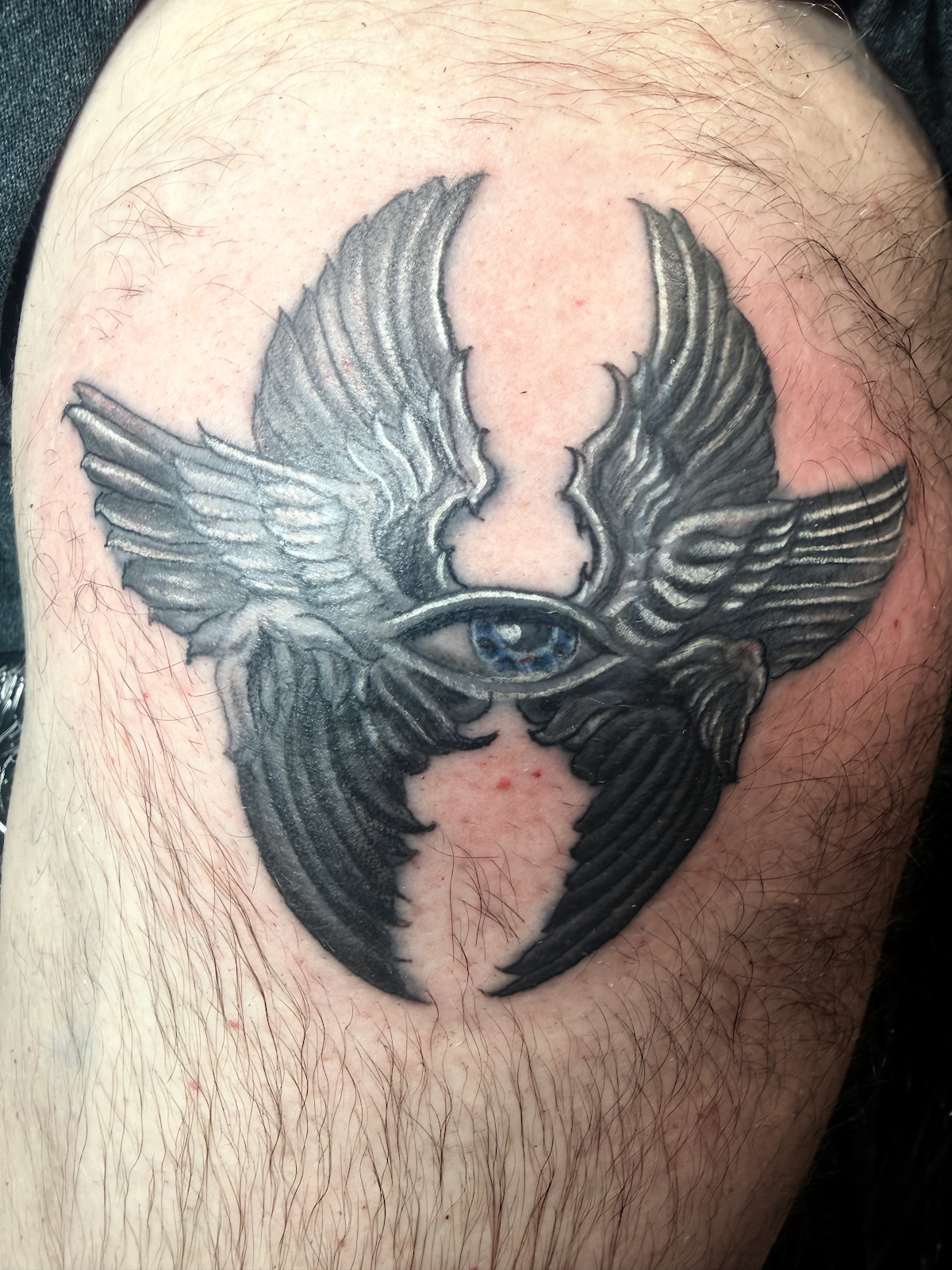 Healed black and grey seraphim realism tattoo, Work of Art Las Vegas, Work of Art Tattoo & Piercing, Las Vegas