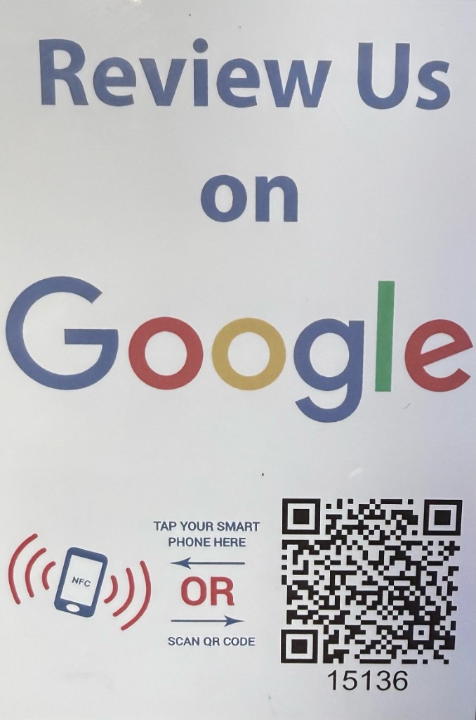 Google review qr code nfc sign tattoo — Leave a Google Review, Work of Art Tattoo & Piercing, Las Vegas